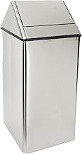 Witt Industries 1511HTSS Stainless Steel 36-Gallon Waste Watcher Hamper and Swing Top Receptacle, Square, 19" Width x 19" Depth x 39" Height, Silver