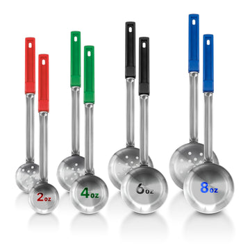 Portion Control Serving Spoons (Set of 8) by Stock Your Home – 8 Count, Stainless Steel, Multicolor, Pack of 8, Model Stock Your Home 3650