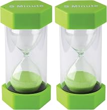 Teacher Created Resources 5-Minute Sand Timer - Large, Lime Green Sand, Pack of 2