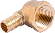 SharkBite 1/2 x 1/2 Inch FNPT Brass Crimp 90 Degree Elbow, PEX Pipe, PE-RT, UC308LFZ