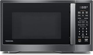 TOSHIBA Countertop Microwave Oven with Smart Sensor, 1.2 Cu.Ft, 1000W | 13 Auto Menus, Mute Function, 12.4" Turntable, for Dorm & Apartment, Black Stainless Steel