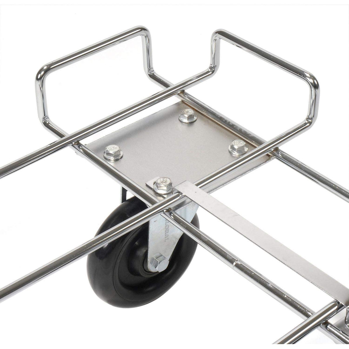 Wire Rack Dolly Base With 5" Poly Swivel Casters by Global Industrial – 20"L x 48"W x 5.12"H, Alloy Steel, Chrome, Model 38148-00