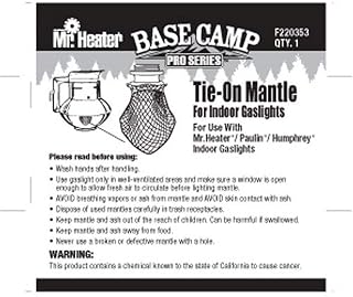 Mr. Heater Base Camp Pro Series Tie-On Mantle for Indoor Propane Gaslights, Small
