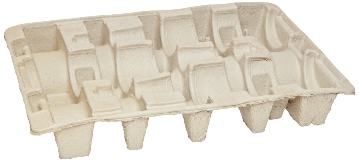 3 Bottle Molded Pulp Fiber Shipper by Polar Tech – Fiber, Pack of 12, Model WBI3