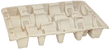 3 Bottle Molded Pulp Fiber Shipper by Polar Tech – Fiber, Pack of 12, Model WBI3