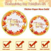 Analim Thanksgiving Dinnerware Set, 350 Pieces, Golden Maple Leaves