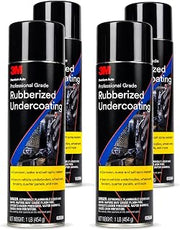 3M Professional Grade Rubberized Undercoating, 16 oz Aerosol, 4 Cans | Textured Spray Coating Resists Rust and Chipping on Truck and Car Undercarriage, Sound Deadening, Black
