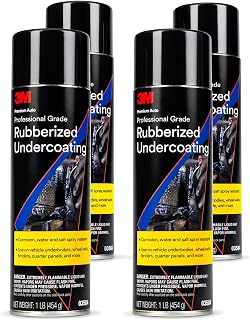 3M Professional Grade Rubberized Undercoating, 16 oz Aerosol, 4 Cans | Textured Spray Coating Resists Rust and Chipping on Truck and Car Undercarriage, Sound Deadening, Black