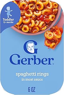 Gerber Toddler Spaghetti Rings in Meat Sauce, 6 Oz, 6 Pack