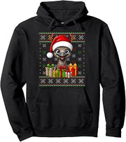 Emu Bird Christmas Ugly Sweaters Festive Santa Hat Xmas Pullover Hoodie