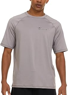 Champion Men's Short Sleeve Rash Guard, UPF 50+ Quick Dry Swim Shirt