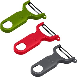 Kuhn Rikon Original Swiss Peeler, Set of 3, Green, Red and Grey