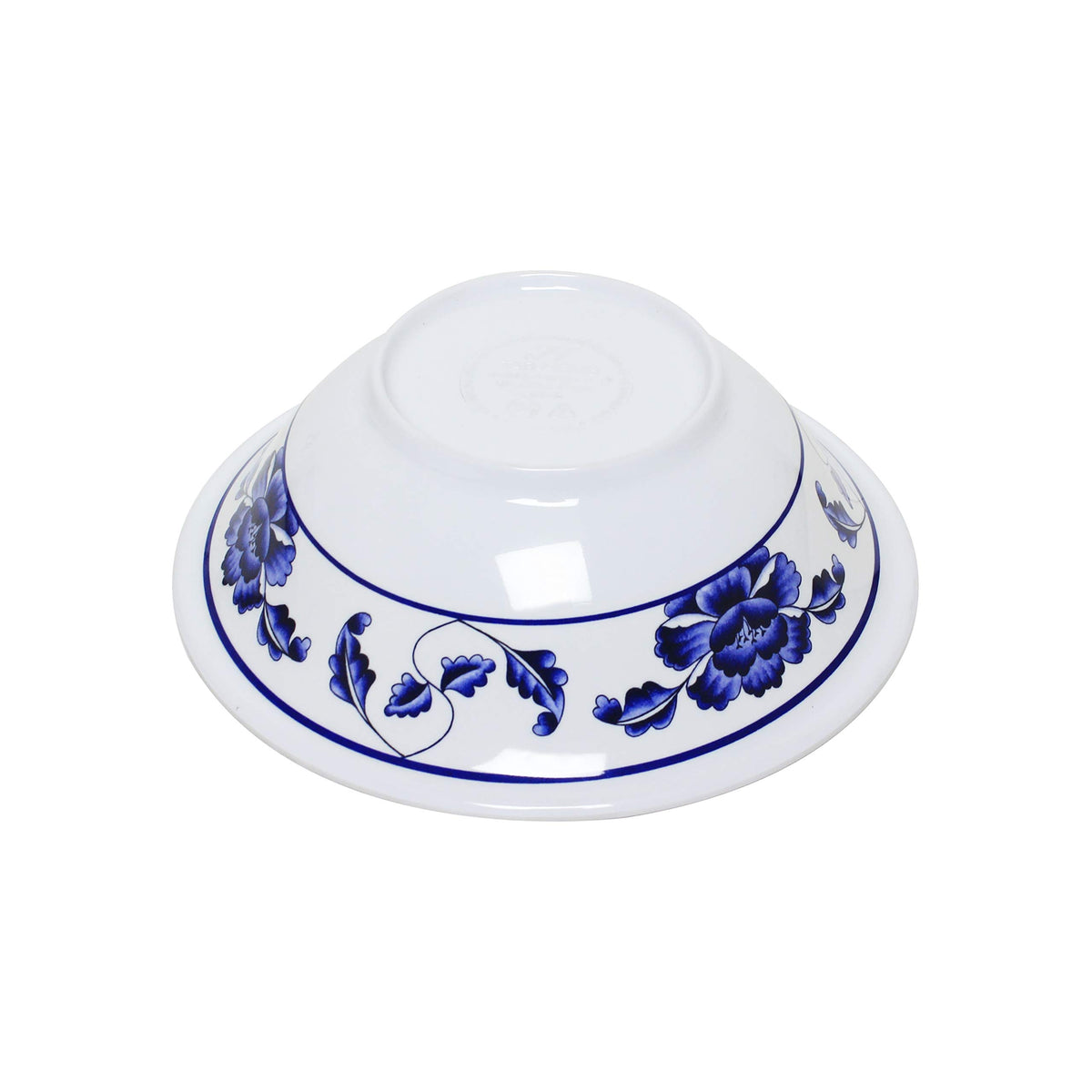 Lotus melamine dinnerware collection 15 oz by Thunder Group – 15.0 ounces, Melamine, White Blue, Model 5106TB