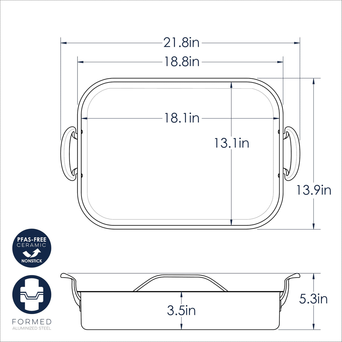 Nordic Ware Extra Large / Ceramic Nonstick / 1 Roasting Pans