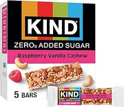 KIND ZEROg Added Sugar Keto Snack Bars, Low Sugar, Gluten Free, Raspberry Vanilla Chashew, 5 Count
