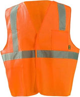OccuNomix unisex adult Class 2 Mesh / 5pt Breakaway Hook & Loop safety vests, Orange, Small US