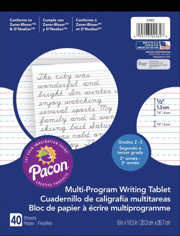 Multi-Program Ruled Handwriting Paper by Pacon – 1 Count (Pack of 1), Paper, White, Model PAC2482