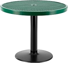 Global Industrial 36" Round Outdoor Cafe Table with Pedestal Base, 29" H, Green