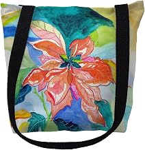 Betsy Drake TY1052S 13 x 13 in. Peach Poinsettia Small Tote Bag