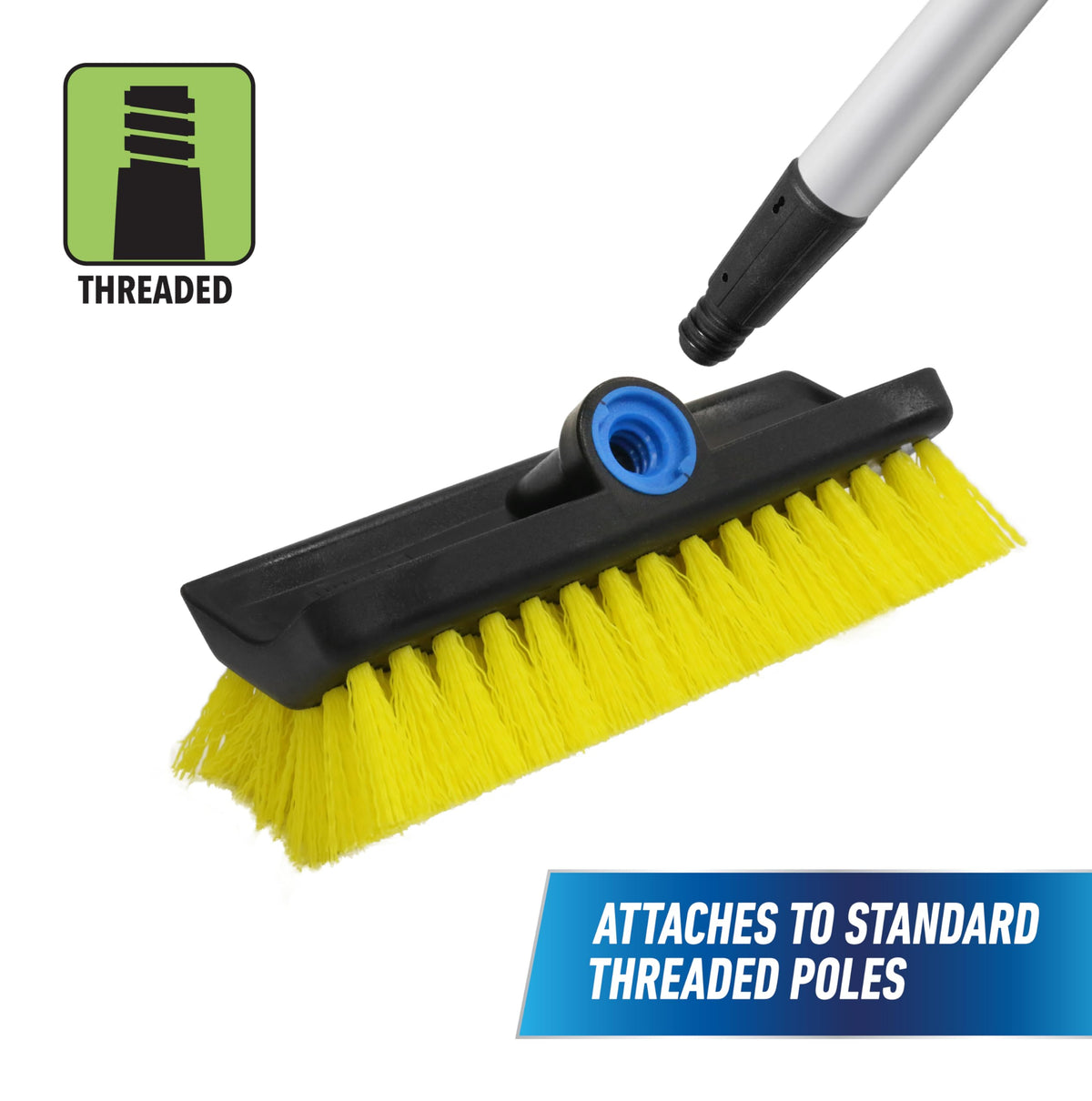 UNGER 10 inches (Pack of 12) / Multi-Angle Scrub Brush / Yellow Masonry Brushes