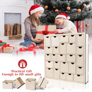 CCINEE Wooden Advent Calendar, 25 Drawers, Natural Wood