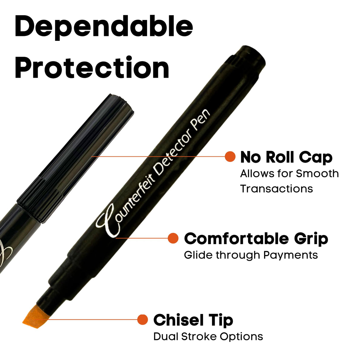 Counterfeit Money Detector Pen by Dri Mark – Pack of 15, Model CFDChisel6PK