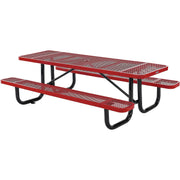 Global Industrial Red / Industrial / 96 inches x 30 inches x 29.5 inches Picnic Tables