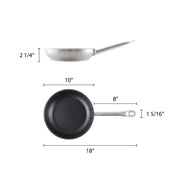 9 1/2" 18/8 stainless steel fry pan quantum by Thunder Group – Stainless Steel, Silver, Model SLSFP309