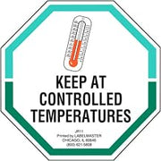 Labelmaster JR11 Keep at Controlled Temperatures Label, Paper, 3" x 3" (Pack of 500)