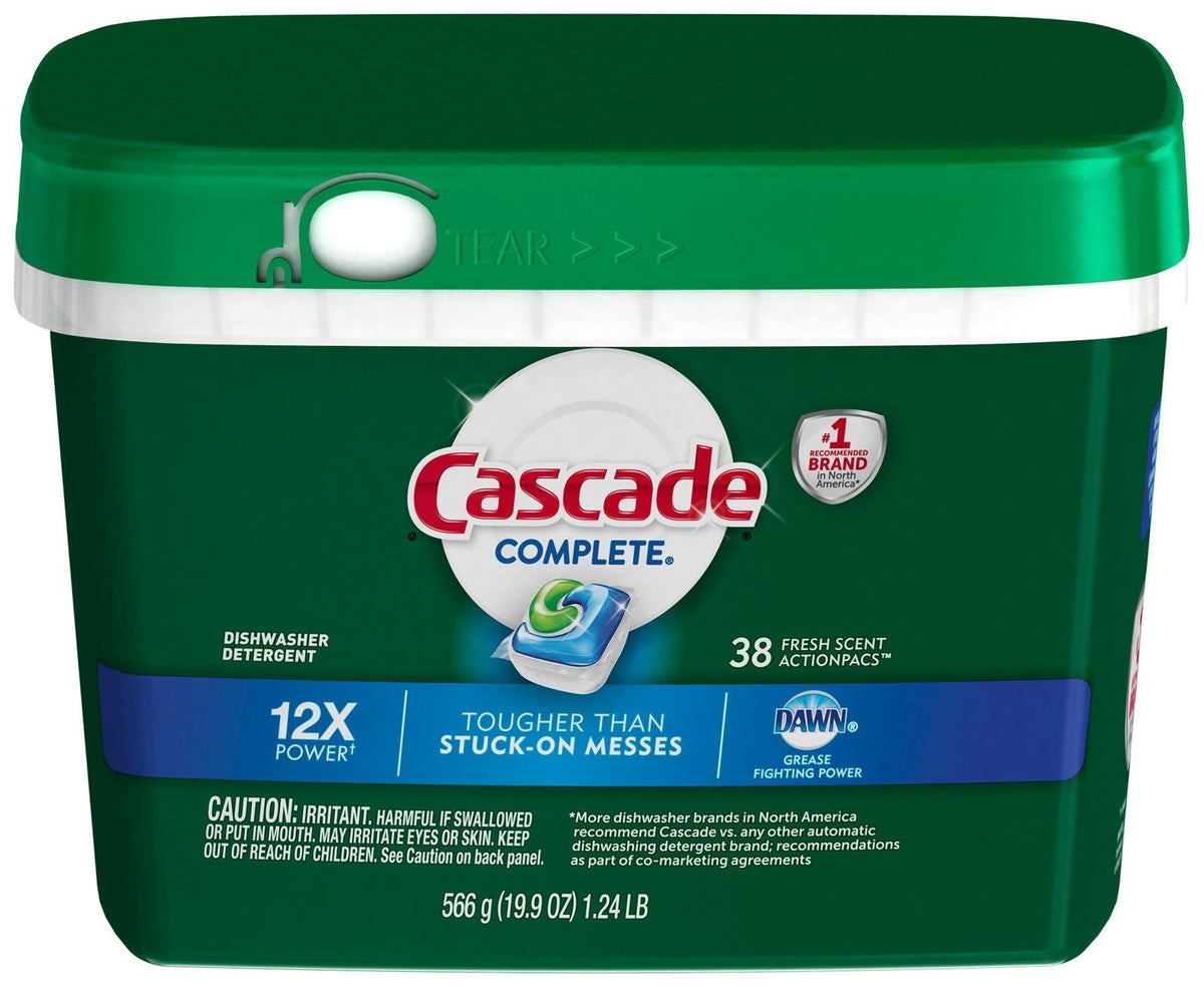 Complete Actionpacs Dishwasher Detergent by Cascade – 38 Ounce (Pack of 1), Multicolor, Model I00100740