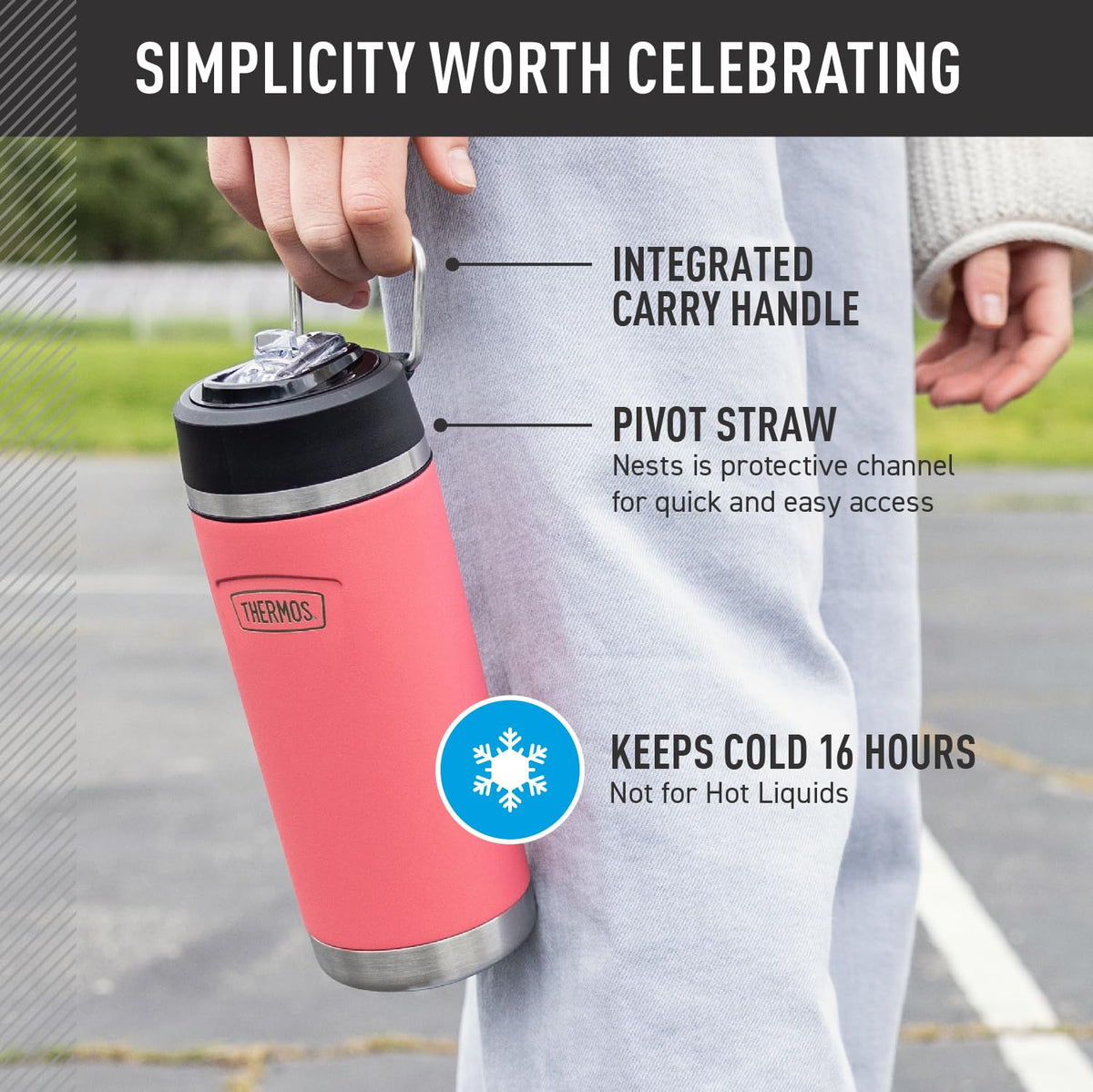 THERMOS 18 Ounces / Lime / Straw Thermoses