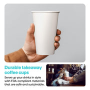 GO 16oz Hot Cups - Set of by TOSSWARE – 16oz, 16 fluid_ounces, Paper, White, Pack of 100