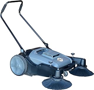 Tomahawk Power Tomahawk Industrial 38" Walk Behind Push Sweeper with Triple Power Side Brooms Floor Cleaning of Dust Litter Grass