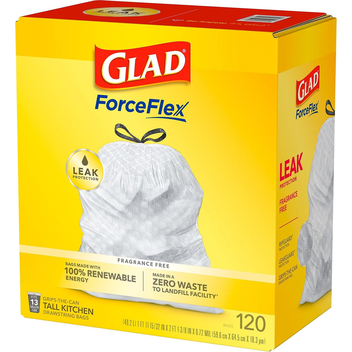 Glad 1 / 120 Count (Pack of 1) / White Trash Bags