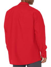 Long Sleeve Industrial Solid Work Shirt Red Medium - 5 Pack by Red Kap – Cotton, Red, Pack of 5, Model SP14
