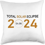 Solar Eclipse 2024 April 4th Spring USA Totality Throw Pillow, 18x18, Multicolor