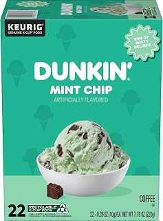 Dunkin' Dunkin’ Mint Chip Artificially Flavored Coffee, Keurig K-Cup Pods, 22 Count box