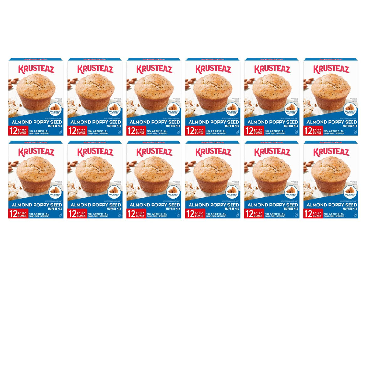 Krusteaz Almond Poppy Seed / 17 Ounce (Pack of 12) / Almond Poppyseed Muffin Muffins & Quickbreads