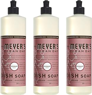 Mrs. MEYER'S Clean Day Liquid Dish Soap, Rosemary, 16 Ounce Bottles, 3pk