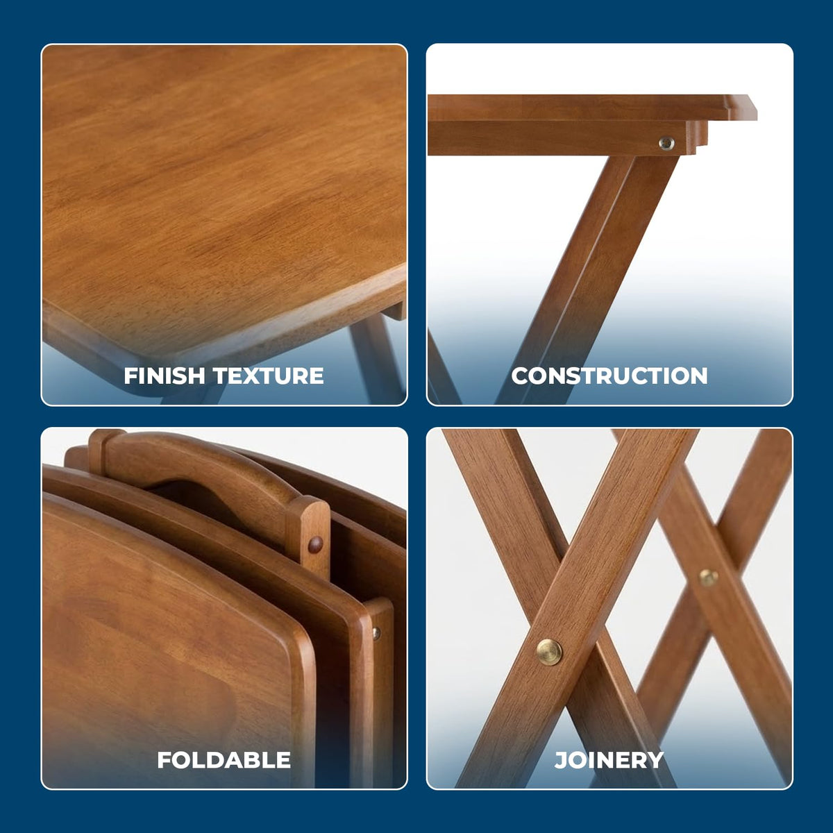 Winsome Teak / 23.62x15.75x25.51 / Transitional Folding Tables