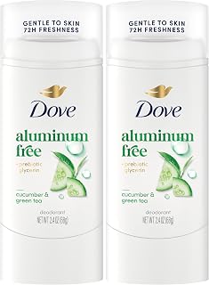 Dove Deodorant Stick Cucumber & Green Tea for 72 Hour Odor Protection Aluminum Free 2.4 oz (Pack of 2)