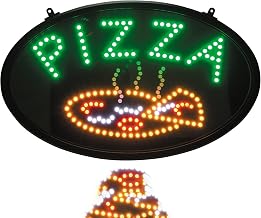 Winco Pizza Led Sign with Dust-Proof Cover | Dust-proof cover, Hanging chain for easy installation, Great for Buffet Labels, Beverage Stations and Table Service