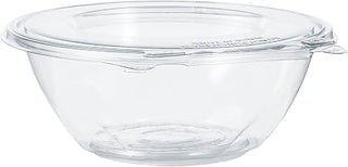 Dart 24 oz SafeSeal Tamper-Evident Clear PET Plastic Bowl with Hinged Flat Lid, CTR24BF (150 Count)