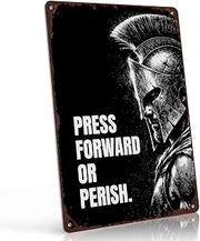 Spartan Warrior Vintage Metal Wall Art Signs 8X12 Inch