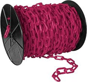 Mr. Chain Plastic Barrier Chain Reel, Pink, 125 ft Length (50125)