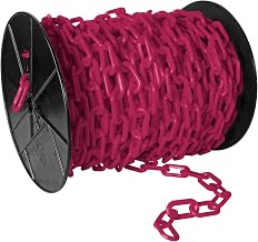 Mr. Chain Plastic Barrier Chain Reel, Pink, 125 ft Length (50125)