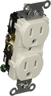 Hubbell CR15WHITR Tamper Resistant, Common Ground, 15 amp, 125V, 5-15 R, White
