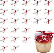DecoPac Graduation Cake Topper | 24 Pack | Paper Diploma Cupcake Decoration For Graduations and Celebrations, Food Safe - 24 Pack
