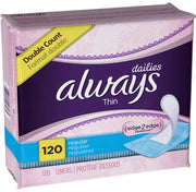 Thin, Unscented 120 ea (Pack of 5) by Always – Pack of 5, Model 10796PK