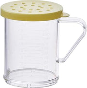 Winco 10 oz Yellow Snap-on Lid Dredge | Dishwasher safe, BPA-free, Snap-on lid, Efficient seasoning flow, Color-coded top, Great for Flour, Spices and Baking Prep